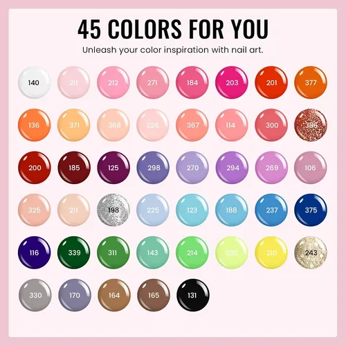 Set Profesional Esmaltes Gel 45 Colores Uv Manicura