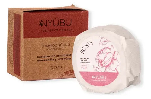 Shampoo Sólido Nyübu – Cabello Seco: Rosas – 100 Gr