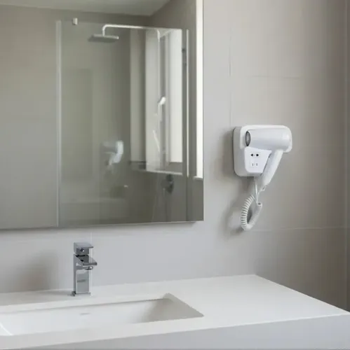 Secador De Pelo Manual Para Pared Hotel Blanco
