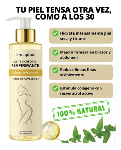 Aceite Corporal Reafirmante Con Colágeno Y Resveratrol