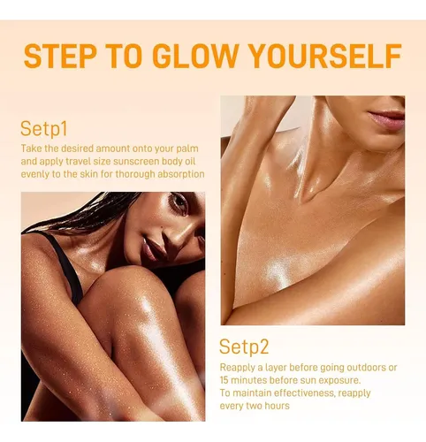 Protector Solar En Aceite Corporal Spf 50 Con Brillo