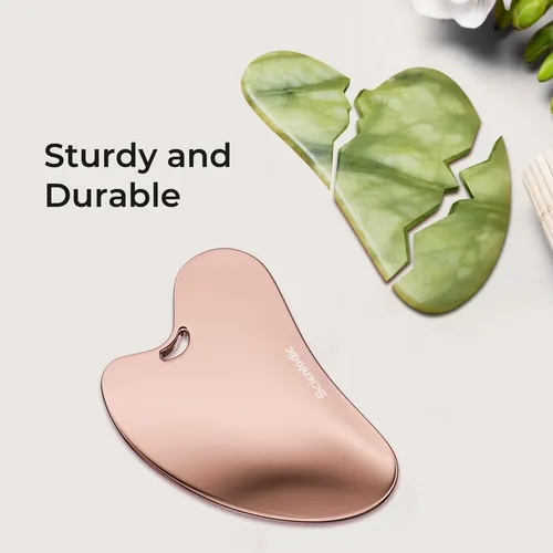 Gua Sha Metal Facial Masajeador Rose Gold Para Cuidado