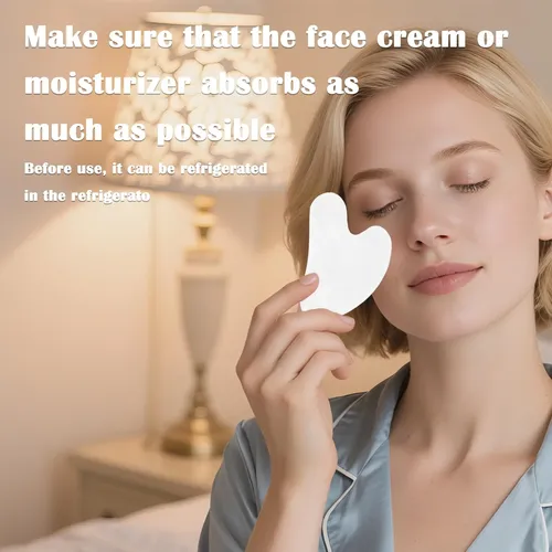 Rodillo Facial Jade Gua Sha Lsxkamix Masajeador Blanco