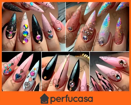 Tips Eloise Uñas Postizas Soft Gel Decoracion Press On 480u Color Stiletto Mediana