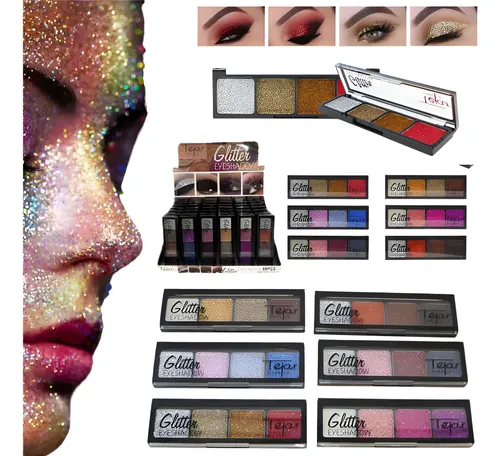 Paleta 4 Sombras Glitter Eyeshadow Tejar 4150 Lefemme