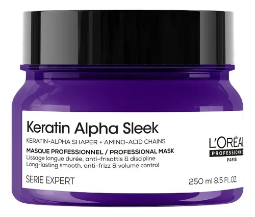 Máscara Loreal Keratin Alpha Sleek Anti Frizz 250ml