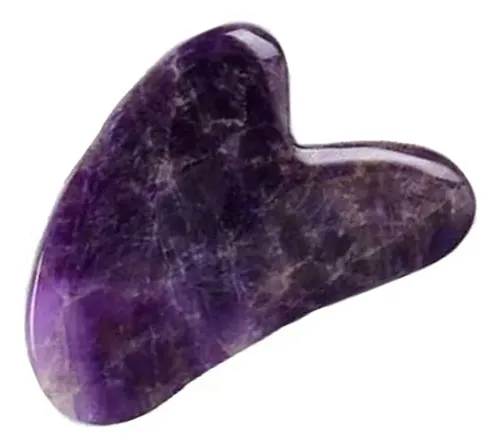 Set Gua Sha Amatista Morada Masaje Facial Antiedad