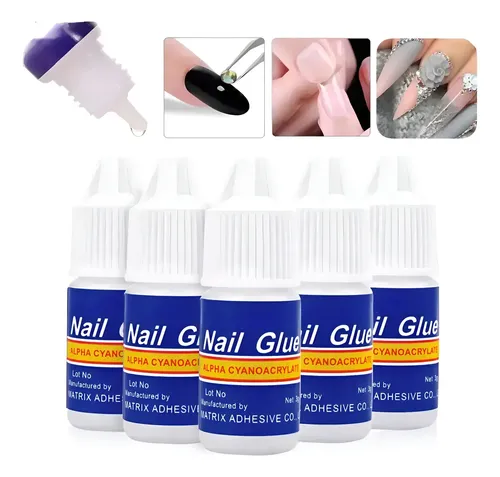 Pegamento X5 Nail Glue Para Uñas Postizas Tips Strass Gotero