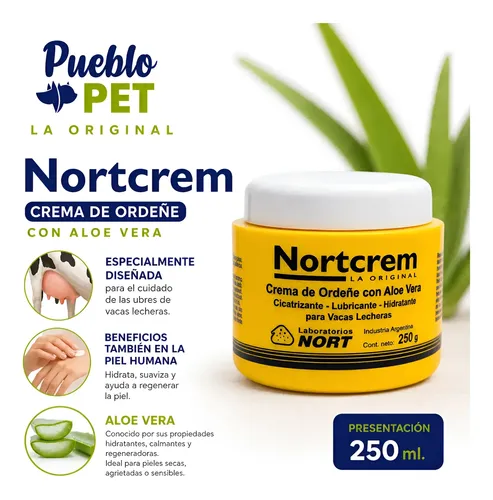 Crema De Ordeñe Nort Con Aloe Vera Hidratante Mascota 250ml