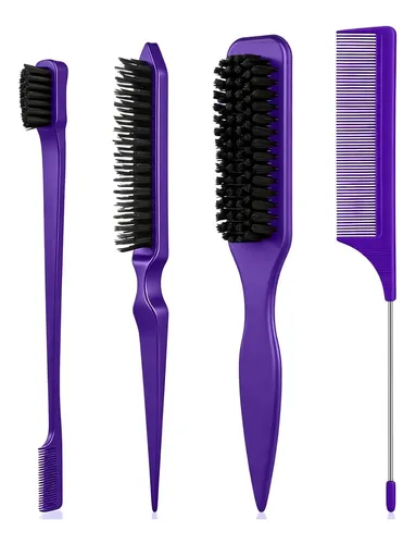Set Cepillos Peinar Cabello Bristle Yiyiring Morado