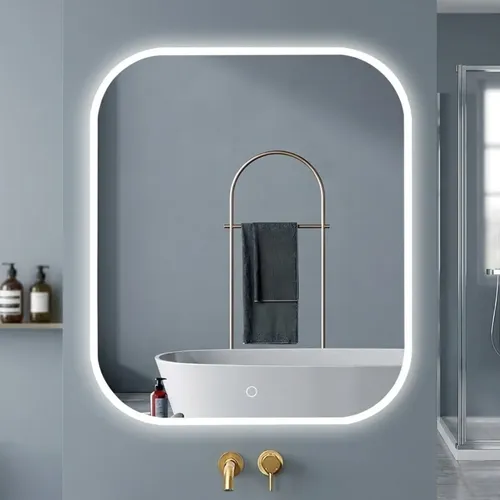 Espejo Rectangular Smart Led Touch Luz Fria Colgar Baño