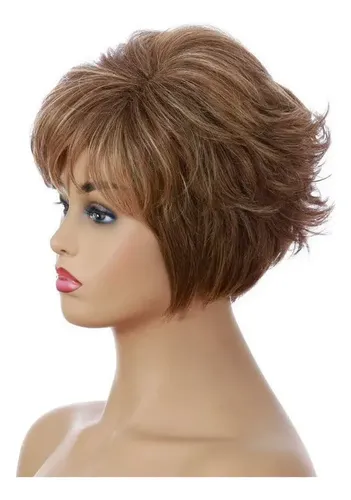 Peluca De Pelo Corto Con Degradado Para Mujer