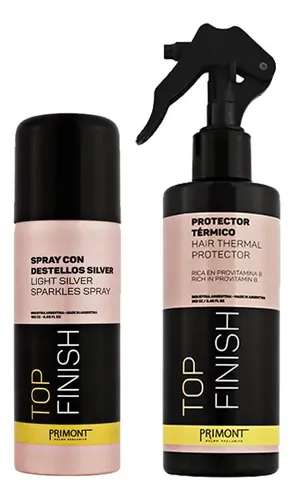 Combo Primont Spray Destellos + Protector Termico Top Finish