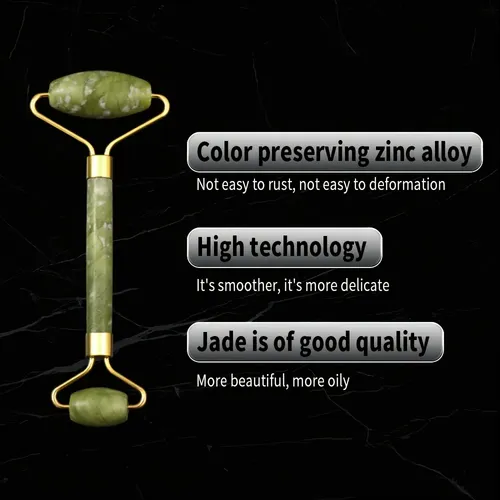 Set De Rodillo De Jade Y Piedra Gua Sha Para Rostro, Ojos, C