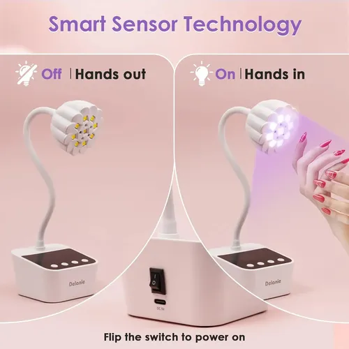 Lámpara Uv Led Recargable Blanca Para Uñas Gel