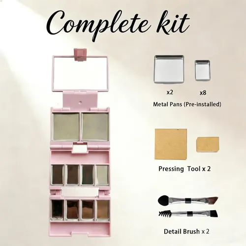 Paleta Magnética Plegable Para Maquillaje 10 Pan Con Espejo