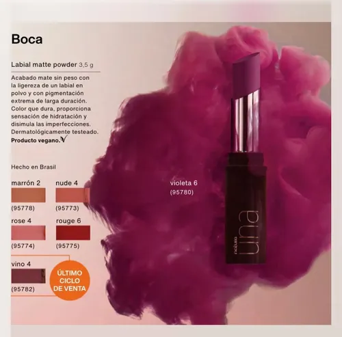 Labial Matte Powder 3,4g Una Natura Vegano