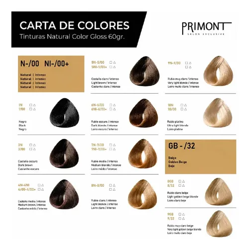 Kit X8 Tinturas Sin Amoniaco Gloss + Revelador Primont A Eleccion