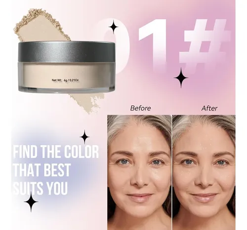 Polvo Suelto Fijador De Maquillaje Onkessy 40g Acabado Mate