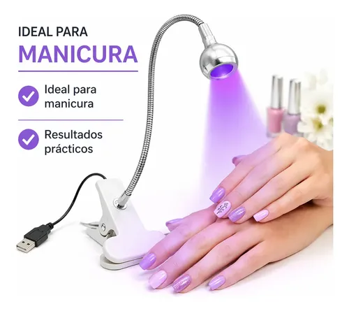 Lámpara Uv Led Flexible Con Clip Para Uñas Secado Rápido