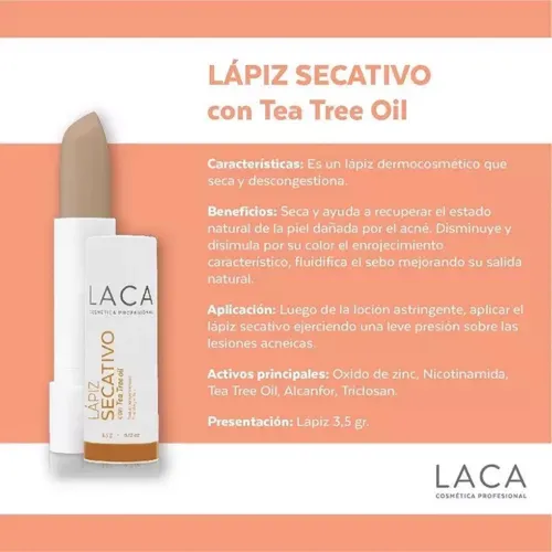 Lapiz Secativo De Acné Con Tea Tree Oil Con Color Laca