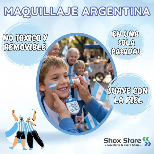 Maquillaje Artistico Bandera Argentina Pintura En Barra