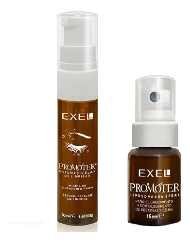 Set Promoter Fortalecedor Cejas Y Pestañas Espuma+spray Exel