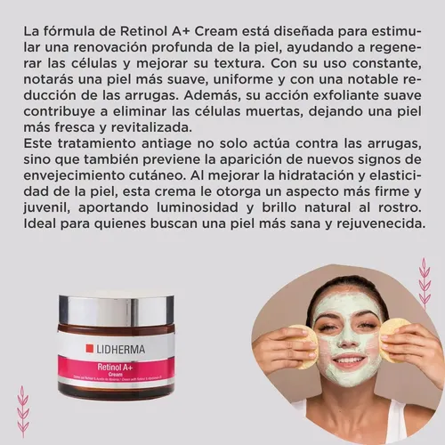Crema Retinol A+ 50 Ml Lidherma 30+ Renovador Facial