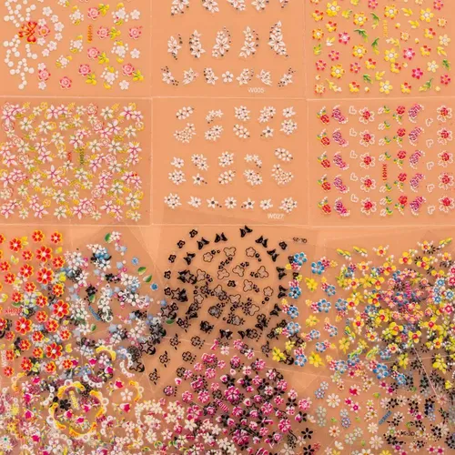 10 Láminas Adhesivas 3d Diseño Floral Para Uñas Hermosas