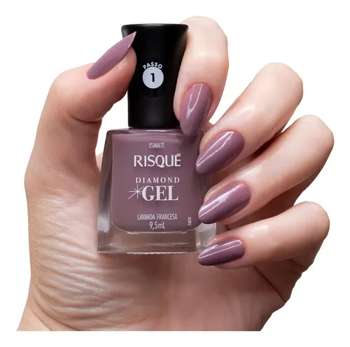 Esmalte Risque Diamond Gel 9,5ml Tonos Claro Blanco Camafeo