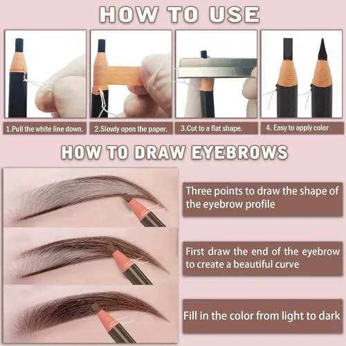 Kit De Maquillaje De Cejas Impermeable Kaiqikaixi 6 Piezas