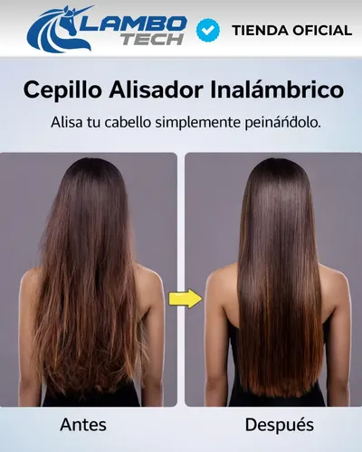 Plancha Peine Inalámbrica Led Iones Y Temperatura Ajustable