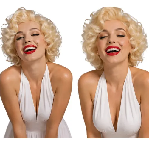 Peluca Marilyn Rubia Disfraz Cotillón Fiesta Adulto