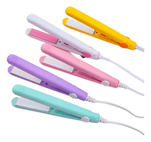 Planchita Mini Para Flequillo Pelo Para Cartera Viaje Estuch Color Rosa