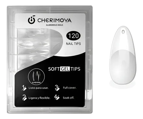 Tips Para Soft Gel Almendra Cristal 120 U. Cherimoya
