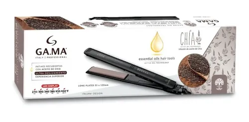 Plancha De Cabello Gama Chia Elegance Led Negro