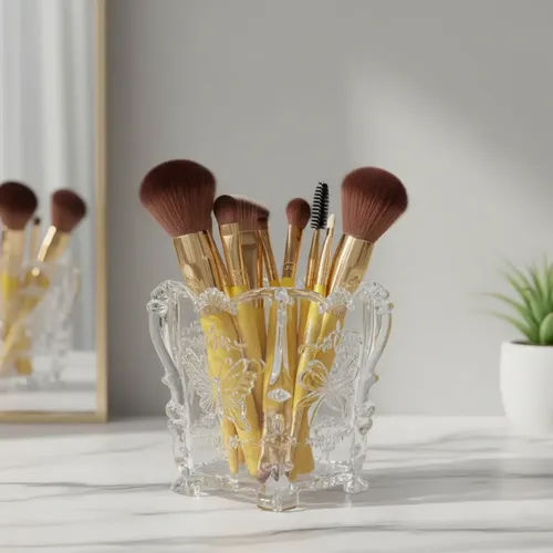 Organizador Porta Limas/ Pincel Mariposa Manicura Acrílico