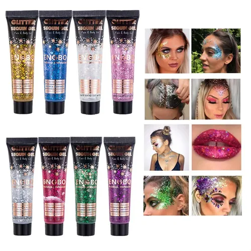 Gel Cosmético Con Purpurina De 8 Colores, Maquillaje Para Fi