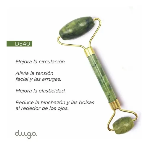 Rodillo Masajeador Facial Jade Duga D540 Verde Para Rostro
