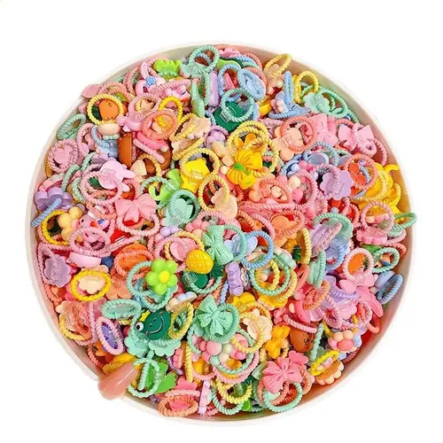 100 Unidades Y Gomas For El Cabello Infantiles D
