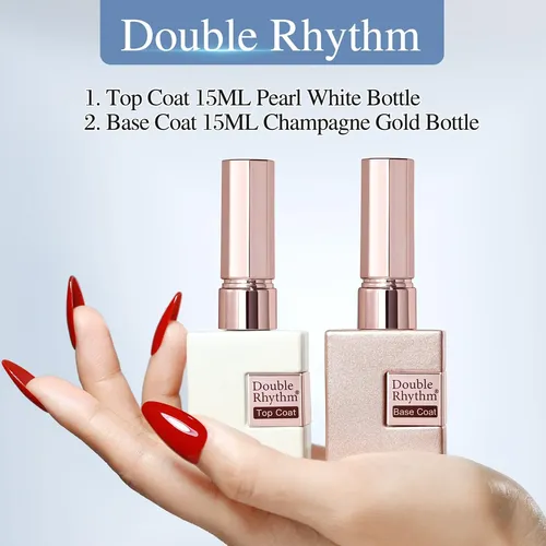 Set Gel Base Y Top Coat Brillo Transparente Uv Led