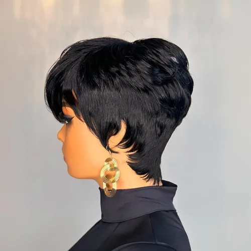Pelucas Pixie Cabello Humano Mujeres Afroamericanas Corte