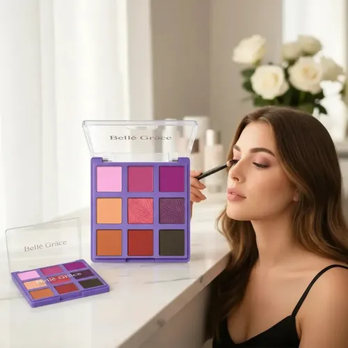 Paleta Tono 05 Sombras de Ojos X9 Tonos Brillante Mate Maquillaje Rostro Veoquiero