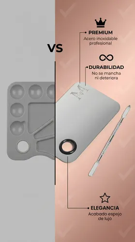 Paleta Mezcladora Maquillaje Profesional Metal Resistente