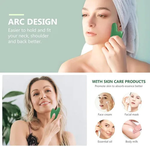 Piedra Gua Sha Jade Para Masaje Facial Y Corporal