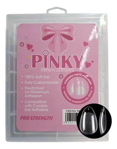 Tips Soft Gel Almendra Cortas Caja X120 Pcs Pinky Premium