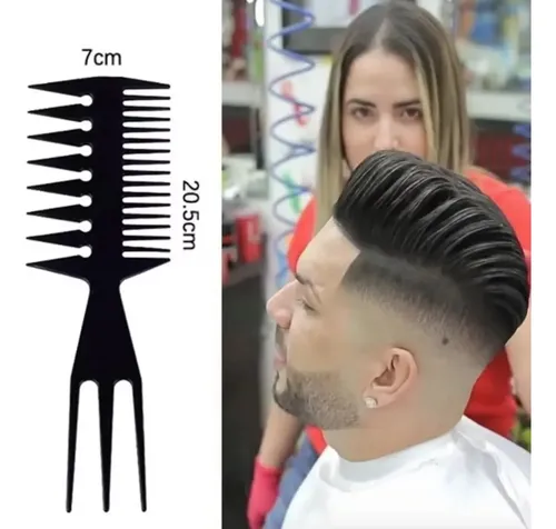 Set 3 Peines Profesionales Barbería Peluquería Negro