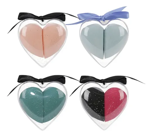 1 Caja 2 Esponjas De Corazón Húmedas Y Secas Duales
