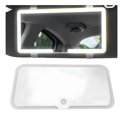 Espejo Led De Maquillaje Para Auto Parasol Recargable