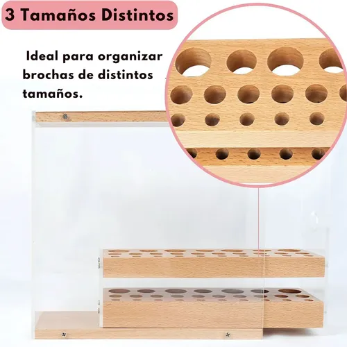 Soporte Organizador De Brochas 3 Tamaños Para Maquillaje